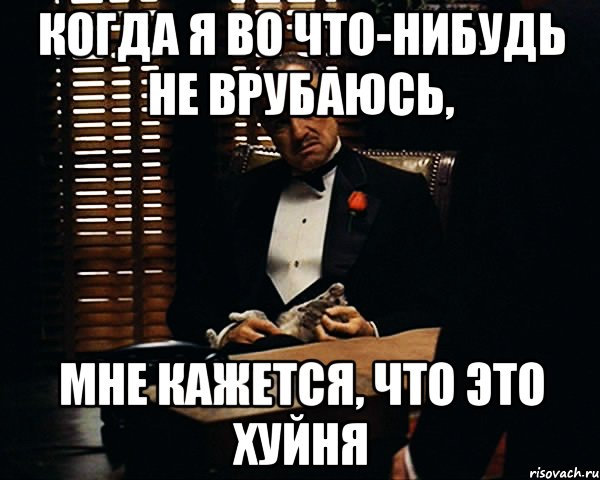 когда я во что-нибудь не врубаюсь, мне кажется, что это хуйня, Мем Дон Вито Корлеоне