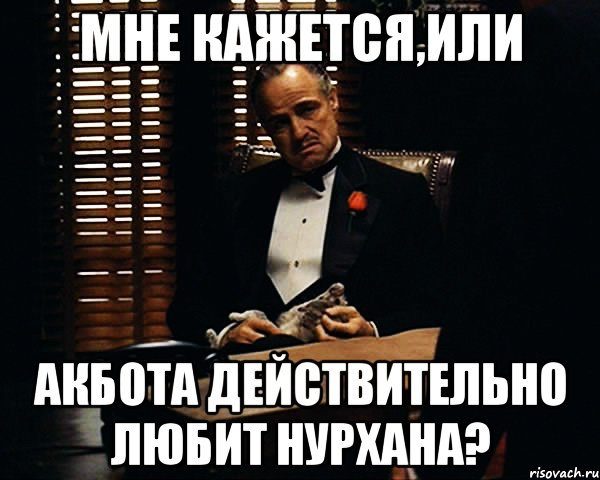 МНЕ КАЖЕТСЯ,ИЛИ АКБОТА ДЕЙСТВИТЕЛЬНО ЛЮБИТ НУРХАНА?, Мем Дон Вито Корлеоне