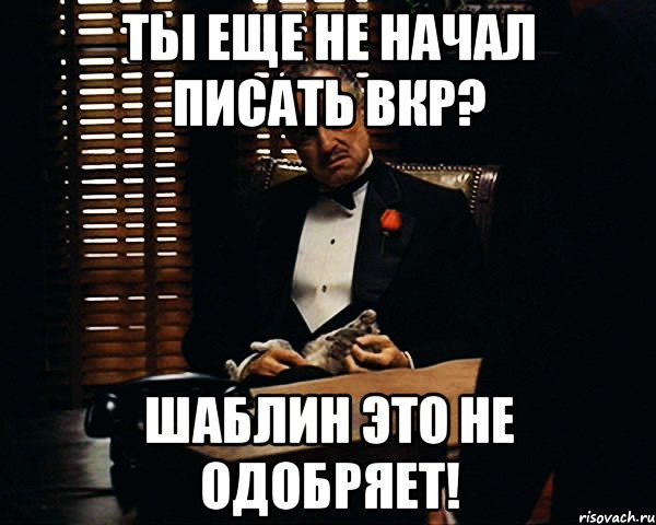 ты еще не начал писать вкр? Шаблин это не одобряет!, Мем Дон Вито Корлеоне