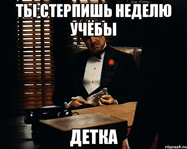 Ты стерпишь неделю учёбы детка, Мем Дон Вито Корлеоне