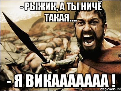 - рыжик, а ты ничё такая.... - я викааааааа !, Мем Это Спарта