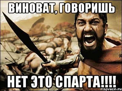 ВИНОВАТ, ГОВОРИШЬ нет это СПАРТА!!!!, Мем Это Спарта