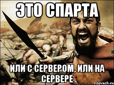 ЭТО СПАРТА Или с сервером, или на сервере, Мем Это Спарта