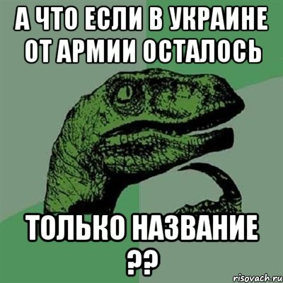 А что если в Украине от армии осталось Только название ??, Мем Филосораптор