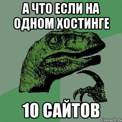 а что если на одном хостинге 10 сайтов, Мем Филосораптор