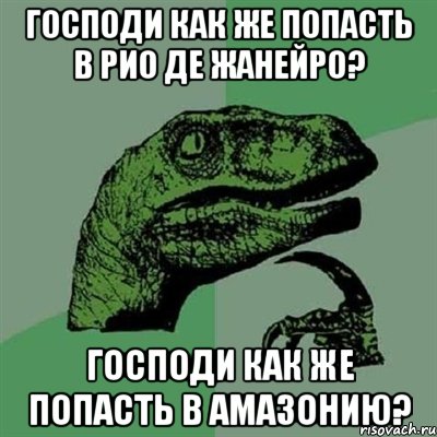 господи как же попасть в рио де жанейро? господи как же попасть в амазонию?, Мем Филосораптор