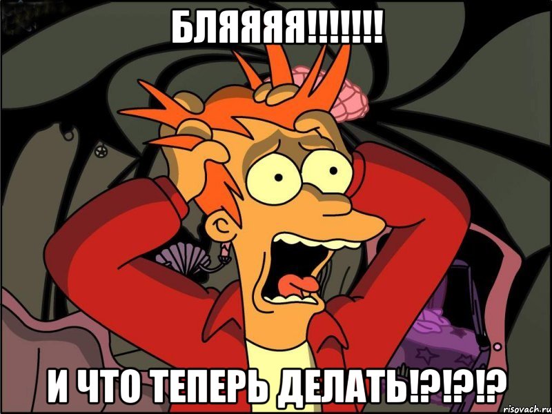 Бляяяя!!!!!!! И что теперь делать!?!?!?, Мем Фрай в панике