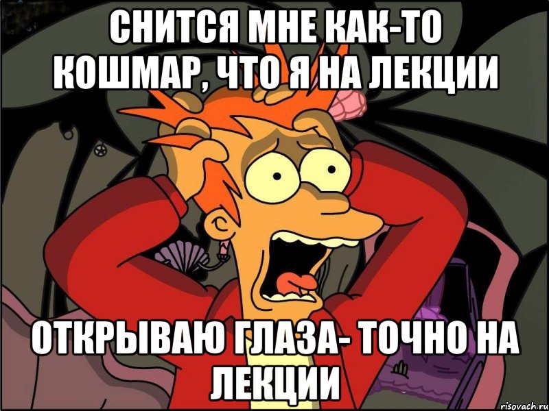 снится мне как-то кошмар, что я на лекции открываю глаза- точно на лекции, Мем Фрай в панике