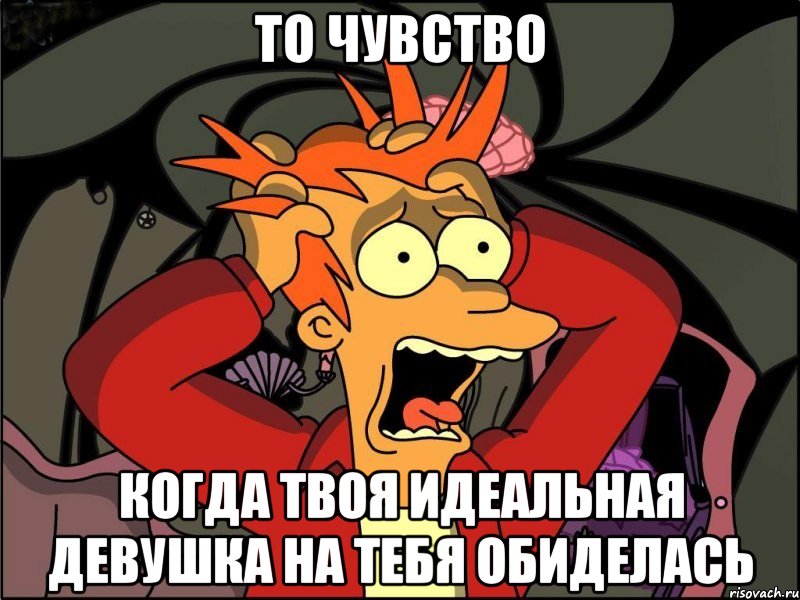 То чувство Когда твоя идеальная девушка на тебя обиделась, Мем Фрай в панике