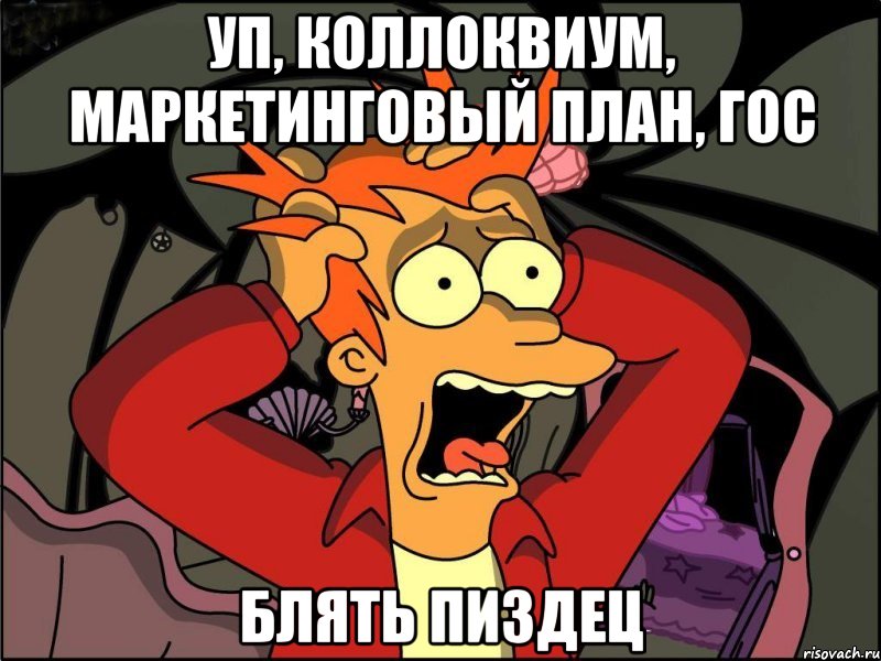 УП, КОЛЛОКВИУМ, МАРКЕТИНГОВЫЙ ПЛАН, ГОС БЛЯТЬ ПИЗДЕЦ, Мем Фрай в панике