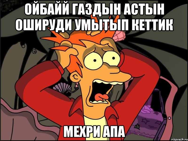 Ойбайй газдын астын ошируди умытып кеттик Мехри апа, Мем Фрай в панике