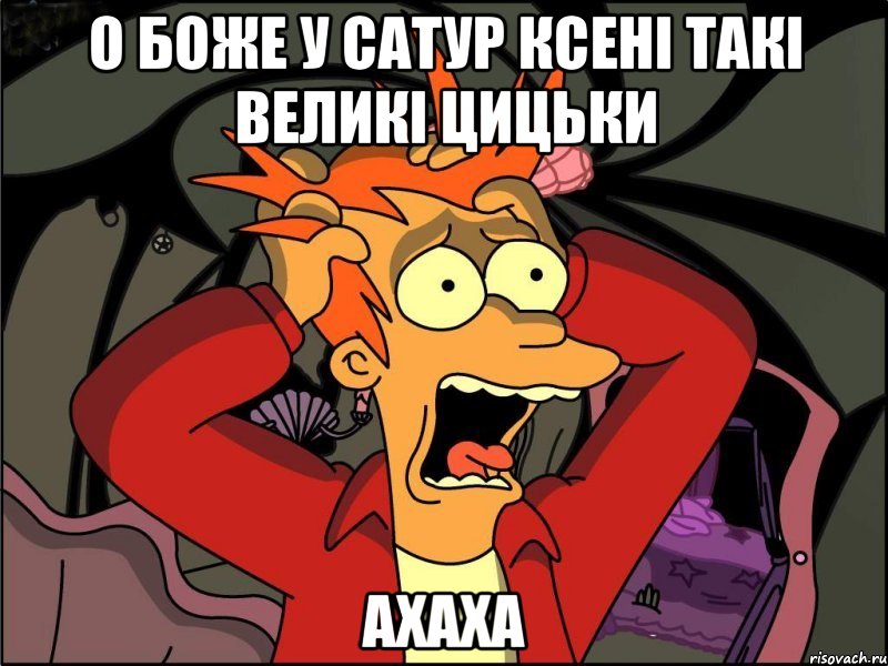 О боже у САТУР КСЕНІ ТАКІ ВЕЛИКІ цицьки ахаха, Мем Фрай в панике