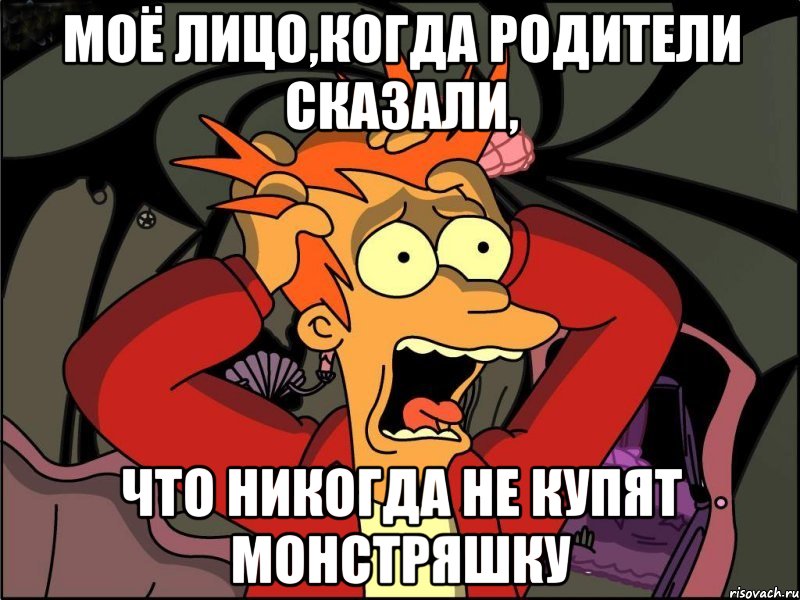 МОЁ ЛИЦО,КОГДА РОДИТЕЛИ СКАЗАЛИ, ЧТО НИКОГДА НЕ КУПЯТ МОНСТРЯШКУ, Мем Фрай в панике