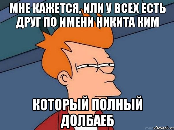 Мне кажется, или у всех есть друг по имени никита ким Который полный долбаеб, Мем  Фрай (мне кажется или)