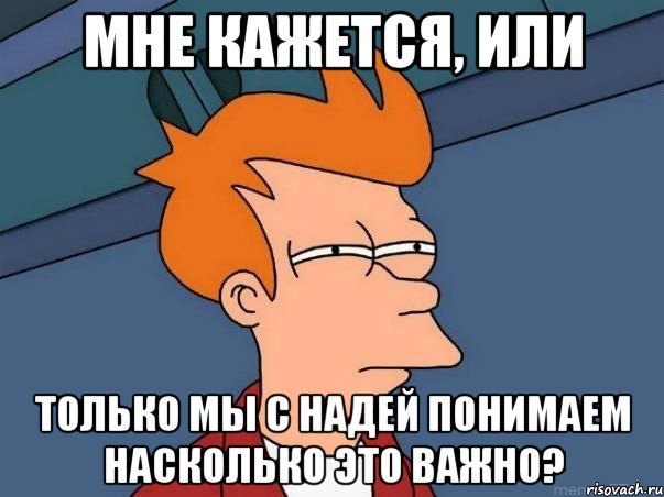 Мне кажется, или только мы с Надей понимаем насколько это важно?, Мем  Фрай (мне кажется или)