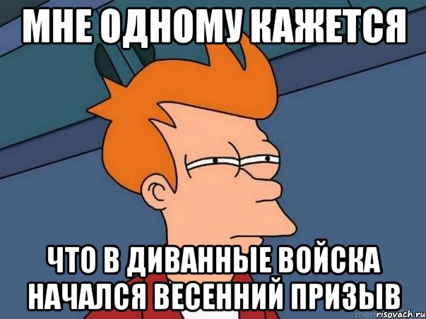 мне одному кажется что в диванные войска начался весенний призыв, Мем  Фрай (мне кажется или)