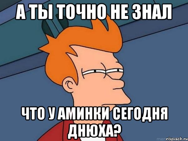 А ты точно не знал Что у Аминки сегодня днюха?, Мем  Фрай (мне кажется или)