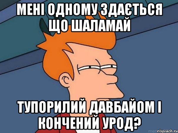 мені одному здається що шаламай ТУПОРИЛИЙ ДАВБАЙОМ І КОНЧЕНИЙ УРОД?, Мем  Фрай (мне кажется или)