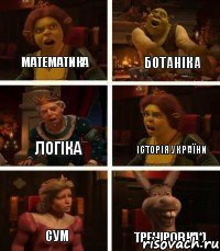 Математика Ботаніка СУМ Логіка Історія України СуМ Треніровка*), Комикс  Шрек Фиона Гарольд Осел