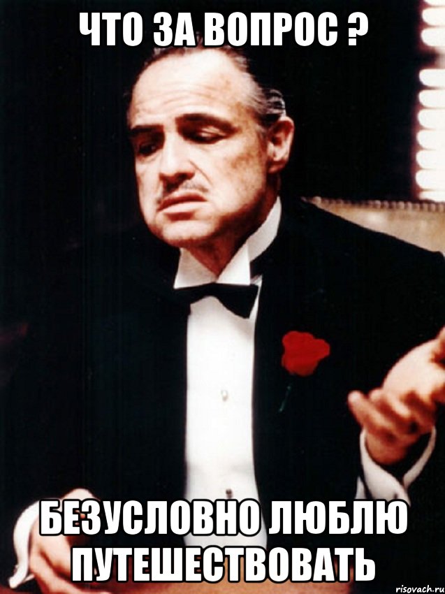 что за вопрос ? безусловно люблю путешествовать, Мем ты делаешь это без уважения