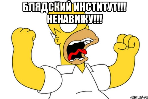 Блядский институт!!! Ненавижу!!! , Мем Разъяренный Гомер