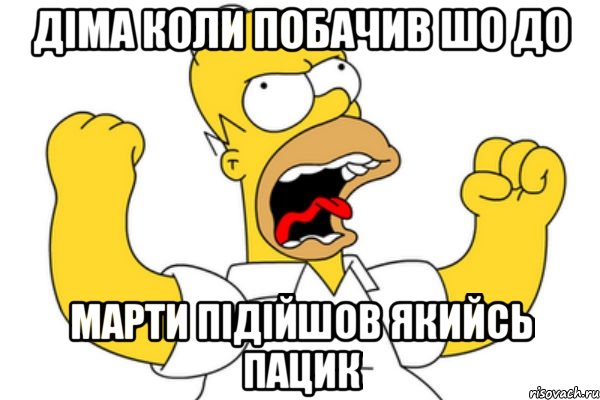 діма коли побачив шо до марти підійшов якийсь пацик, Мем Разъяренный Гомер