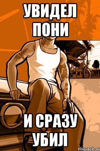 увидел пони и сразу убил, Мем GTA