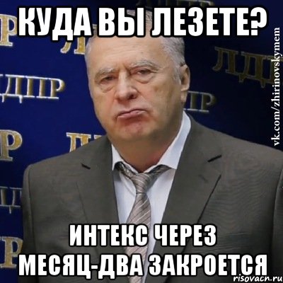 куда вы лезете? интекс через месяц-два закроется, Мем Хватит это терпеть (Жириновский)