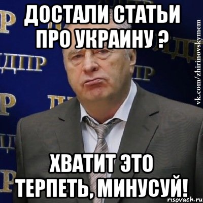 Достали статьи про Украину ? Хватит это терпеть, минусуй!, Мем Хватит это терпеть (Жириновский)