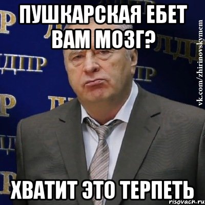 пушкарская ебет вам мозг? хватит это терпеть, Мем Хватит это терпеть (Жириновский)