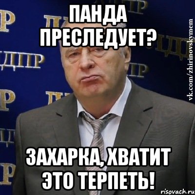 Панда преследует? Захарка, хватит это терпеть!, Мем Хватит это терпеть (Жириновский)