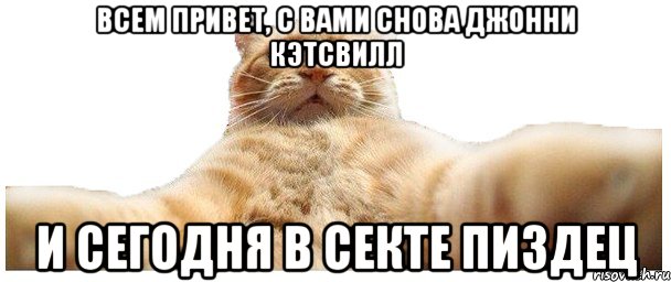 Всем привет, с вами снова Джонни Кэтсвилл и сегодня в секте пиздец, Мем   Кэтсвилл