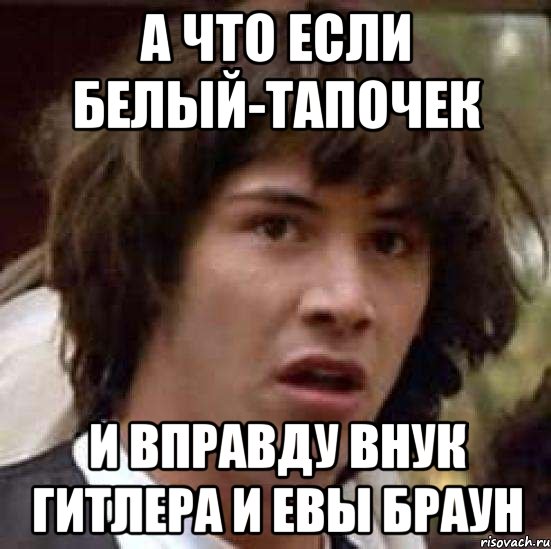 а что если белый-тапочек и вправду внук гитлера и евы браун, Мем А что если (Киану Ривз)