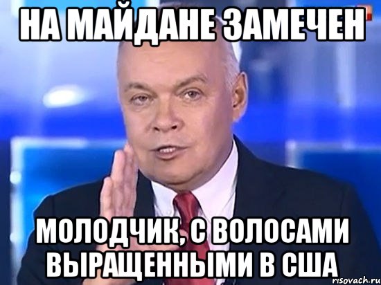 На Майдане замечен молодчик, с волосами выращенными в США, Мем Киселёв 2014