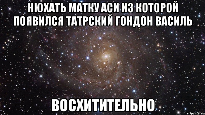 нюхать матку аси из которой появился татрский гондон василь восхитительно, Мем  Космос (офигенно)