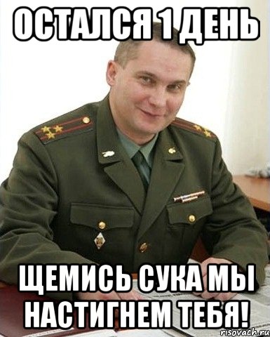 Остался 1 день Щемись сука мы настигнем тебя!, Мем Военком (полковник)