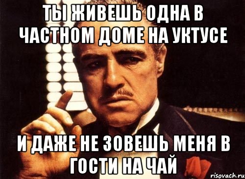 Ты живешь одна в частном доме на уктусе И даже не зовешь меня в гости на чай, Мем крестный отец