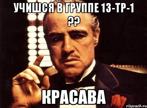 Учишся в группе 13-Тр-1 ?? Красава, Мем крестный отец