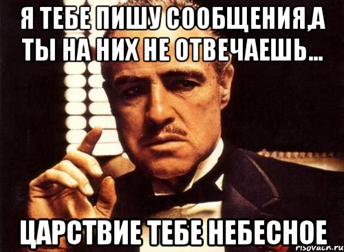 я тебе пишу сообщения,а ты на них не отвечаешь... царствие тебе небесное, Мем крестный отец