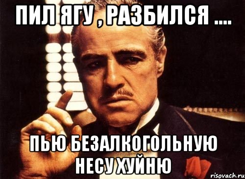 Пил ягу , разбился .... Пью безалкогольную несу хуйню, Мем крестный отец