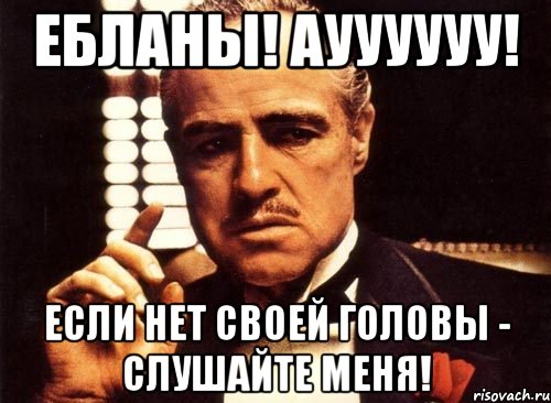 Ебланы! Ауууууу! Если нет своей головы - слушайте меня!, Мем крестный отец