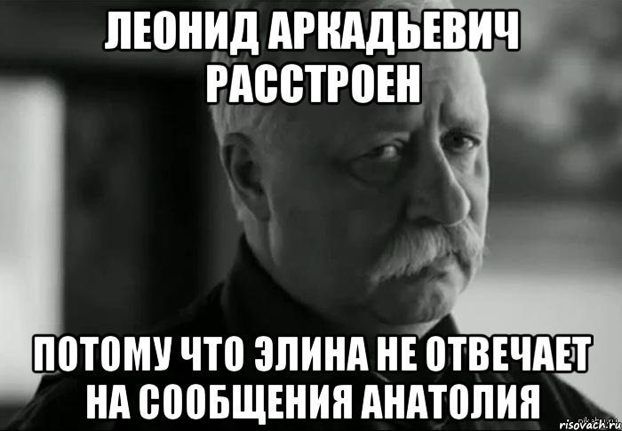 Леонид Аркадьевич расстроен потому что Элина не отвечает на сообщения Анатолия, Мем Не расстраивай Леонида Аркадьевича