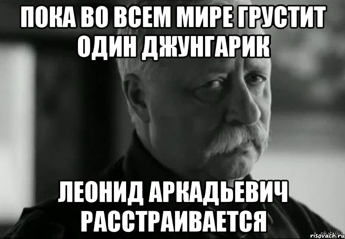 пока во всем мире грустит один джунгарик леонид аркадьевич расстраивается, Мем Не расстраивай Леонида Аркадьевича