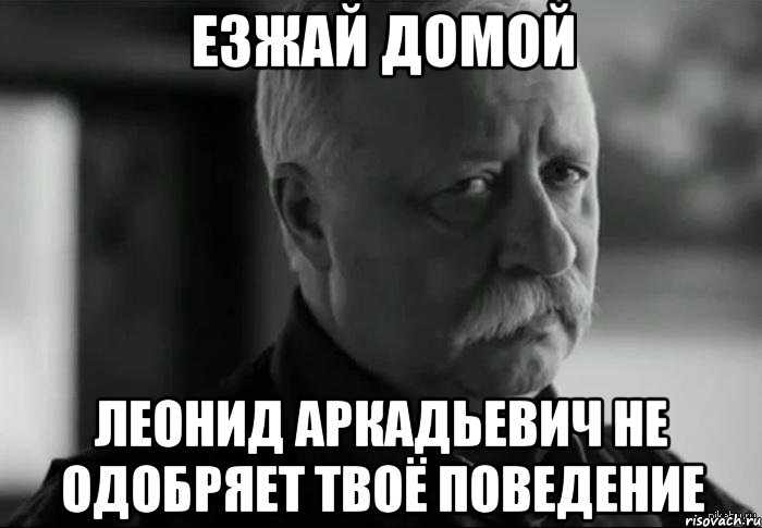 Езжай домой Леонид Аркадьевич не одобряет твоё поведение, Мем Не расстраивай Леонида Аркадьевича