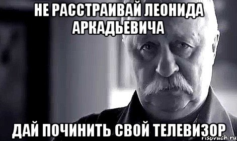 не расстраивай леонида аркадьевича дай починить свой телевизор, Мем Не огорчай Леонида Аркадьевича