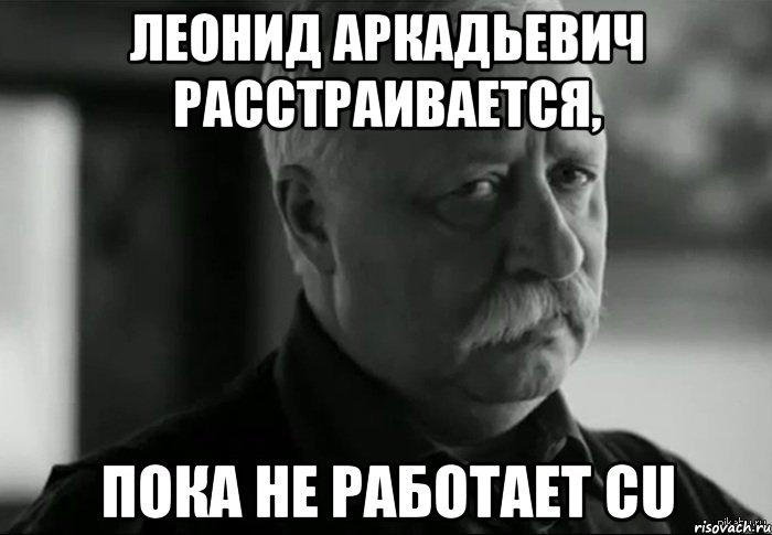 Леонид Аркадьевич расстраивается, пока не работает CU, Мем Не расстраивай Леонида Аркадьевича