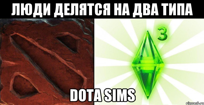 люди делятся на два типа Dota Sims, Мем люди делятся на 2 типа