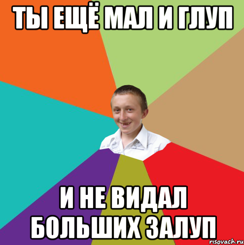 ты ещё мал и глуп и не видал больших залуп, Мем  малый паца