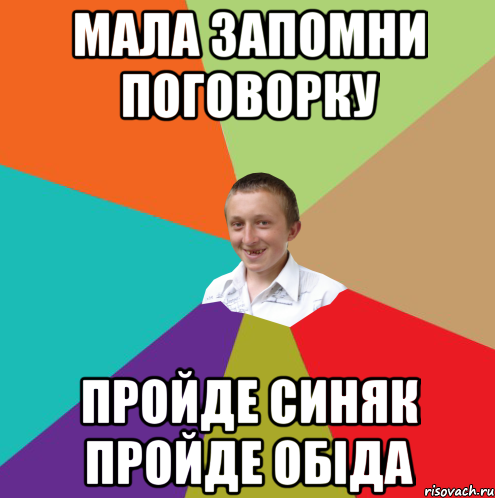 мала запомни поговорку пройде синяк пройде обіда, Мем  малый паца