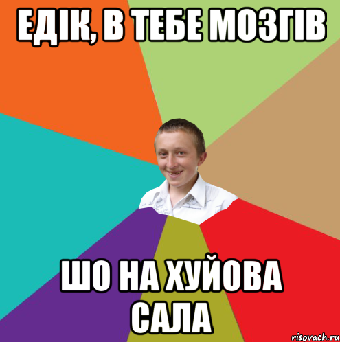 Едік, в тебе мозгів шо на хуйова сала, Мем  малый паца